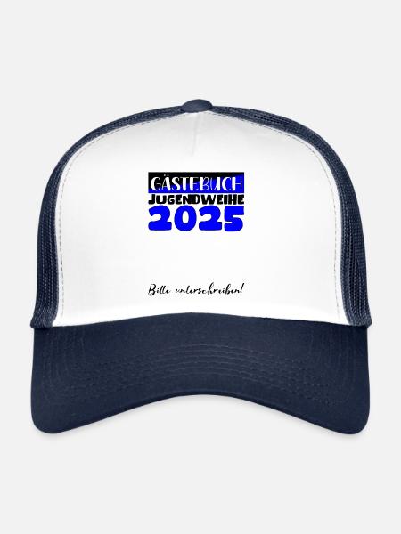 Jugendweihe 2025 Guestbook Gift Girls Boys - Trucker Cap - white/navy - Front