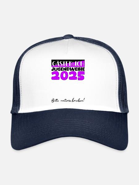 Jugendweihe 2025 Guestbook Gift Girls Boys - Trucker Cap - white/navy - Front