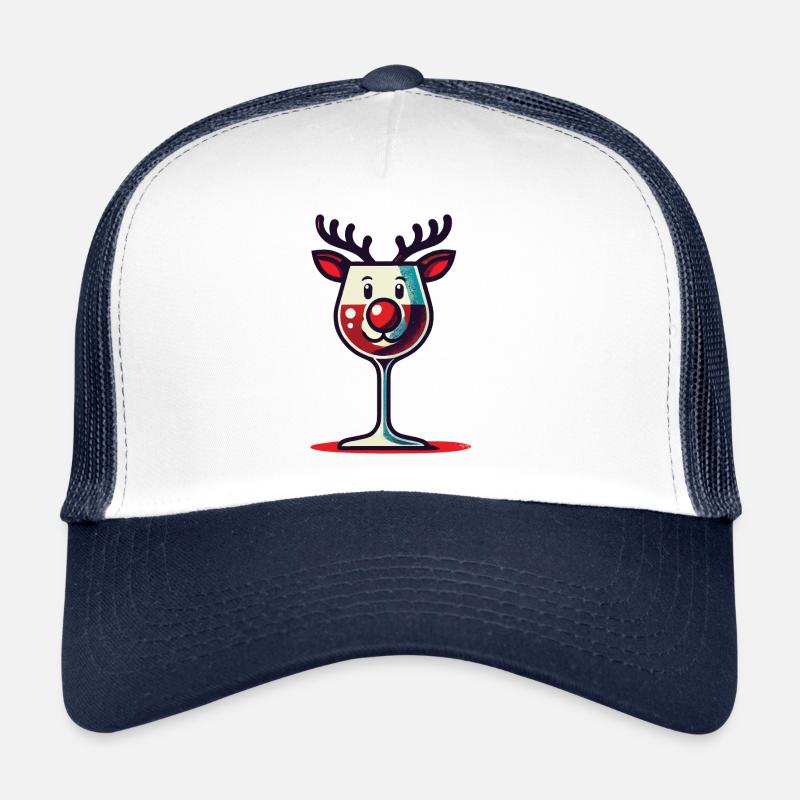Conception de verre à vin de renne festif Casquette trucker 