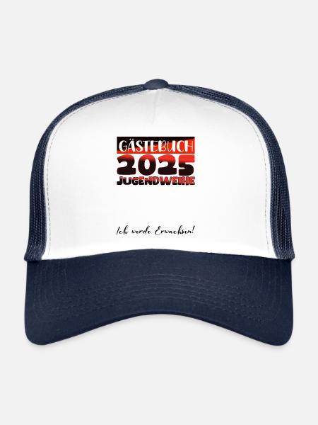 Jugendweihe 2025 Livre d’or Cadeau Filles Garçons - Casquette trucker  - blanc/marine - Devant