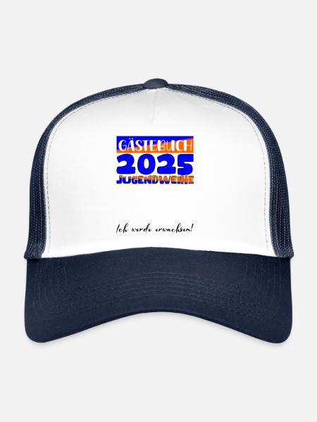 Jugendweihe 2025 Livre d’or Cadeau Filles Garçons - Casquette trucker  - blanc/marine - Devant