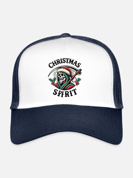 esthétique streetwear de Noël - Casquette trucker  - blanc/marine - Devant