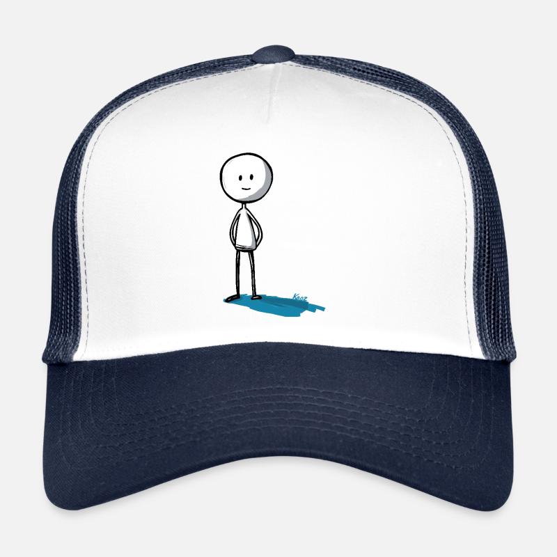 Minimalistisch und witzig, das Strichmännchen - Trucker Cap - Weiß/Navy