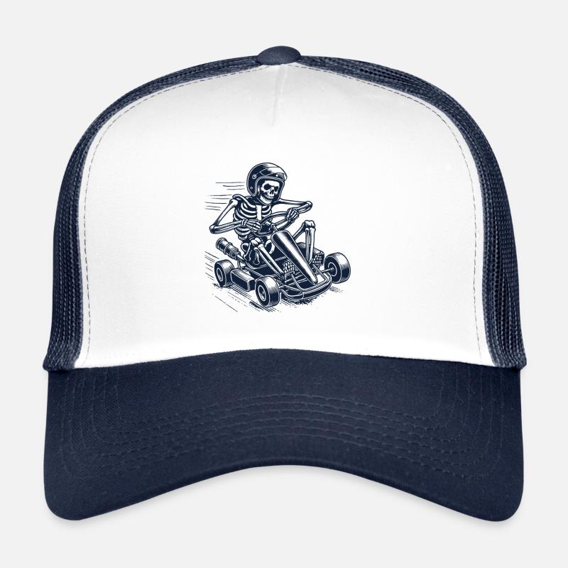 Course de skeleton go-kart drôle de coureur Casquette trucker 