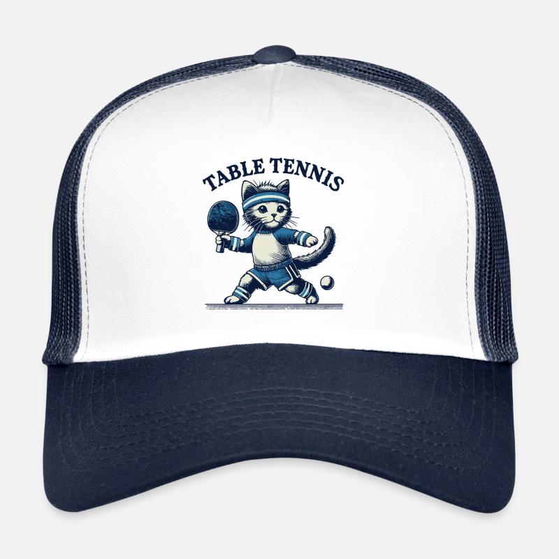 chat mignon tennis de table rétro design vintage Casquette trucker 