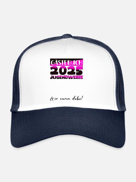 Jugendweihe 2025 Livre d’or Cadeau Filles Garçons - Casquette trucker  - blanc/marine - Devant