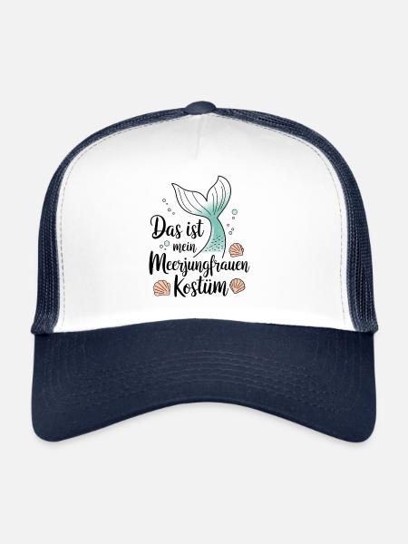 C’est mon costume de sirène - Casquette trucker  - blanc/marine - Devant