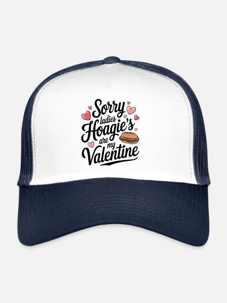 Désolé mesdames Hoagie’s sont ma Saint-Valentin - Casquette trucker  - blanc/marine - Devant