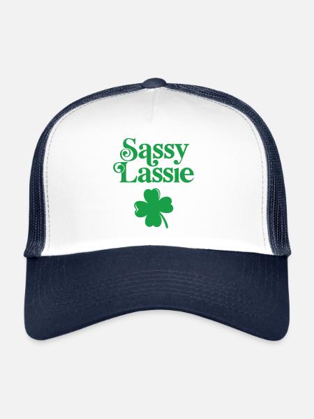 Lassie impertinente - Casquette trucker  - blanc/marine - Devant
