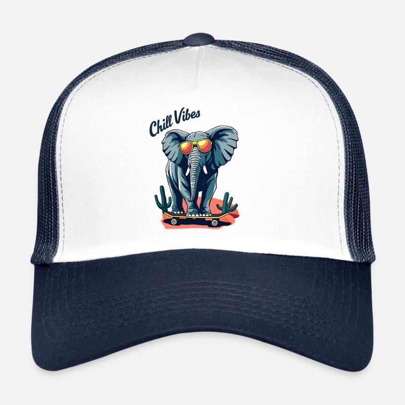 Elephant Skateboard Skater Chill Vibes Trucker Cap