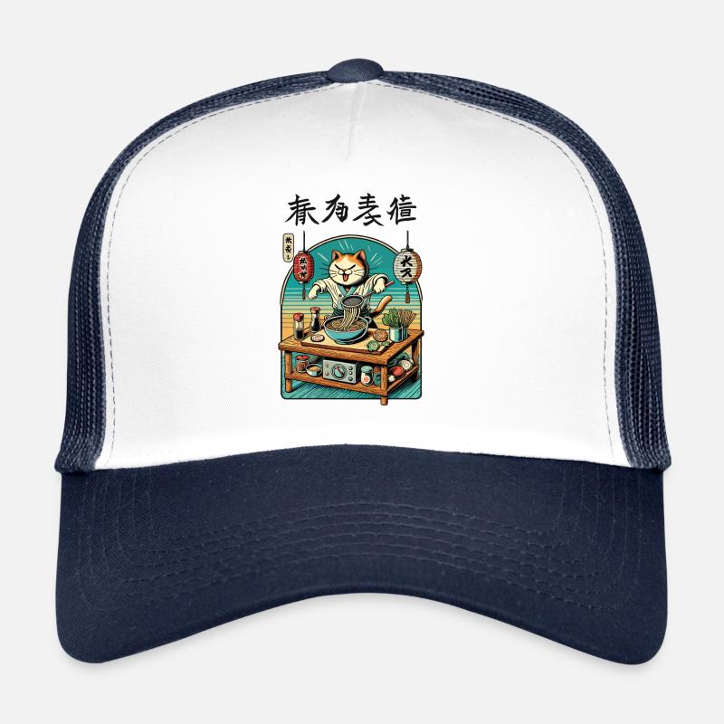 Kawaii Ramen Chef Cat Japan Ukiyo-E Retro Trucker Cap