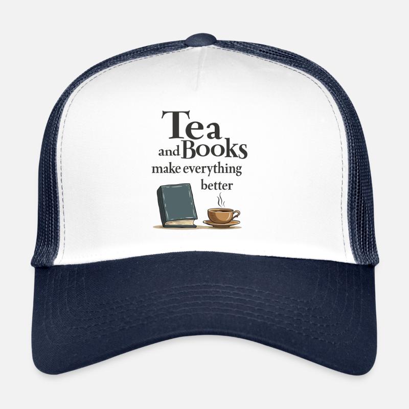 Tea and Books Spruch Zitat Slogan Trucker Cap