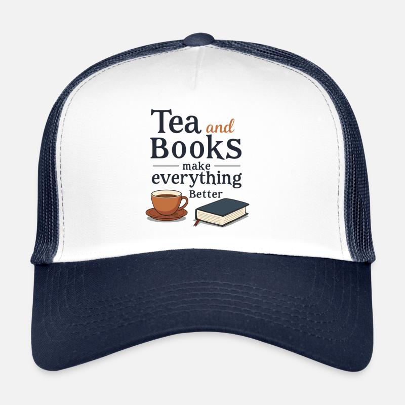 Tea and Books Spruch Zitat Slogan Trucker Cap