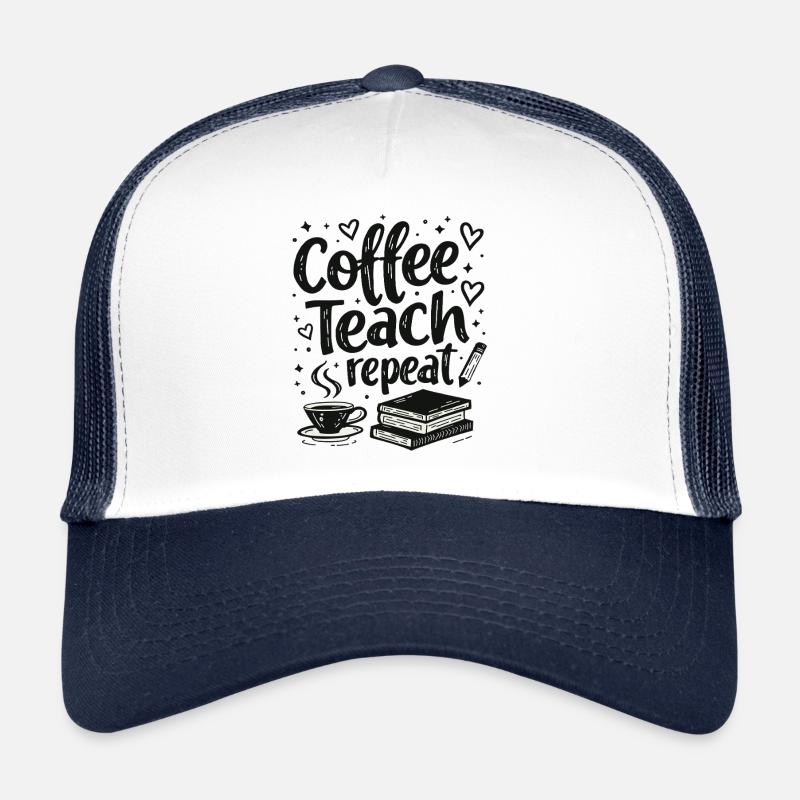 CoffeeTeach Repeat – Formation des formateurs d’enseignants - Casquette trucker - blanc/marine