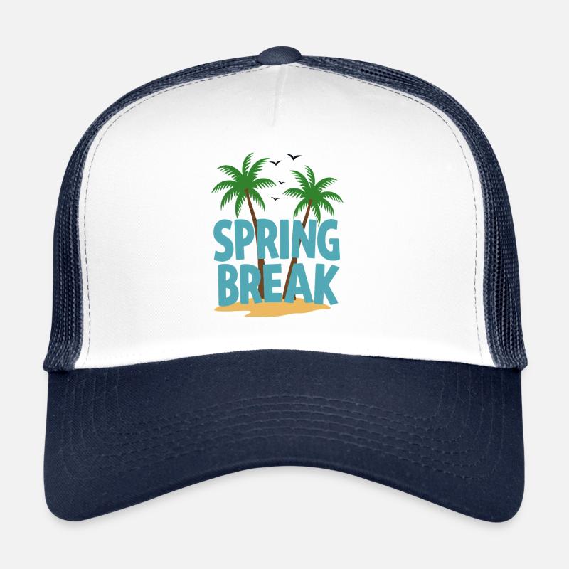 Vacances de printemps Palm Trees Beach Casquette trucker 