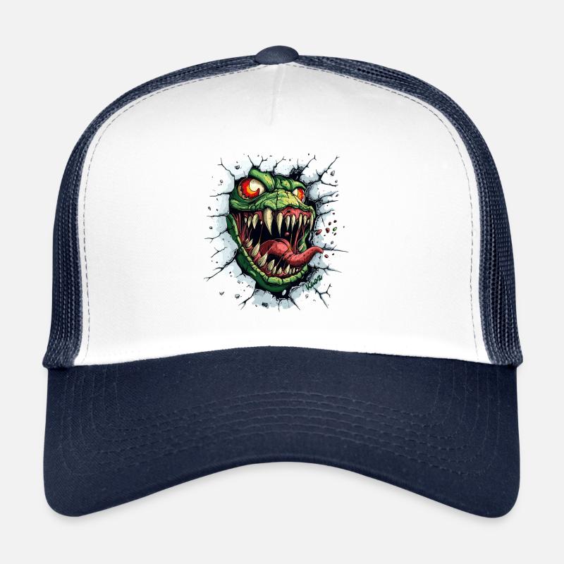 Wild monster breaks through the wall Trucker Cap