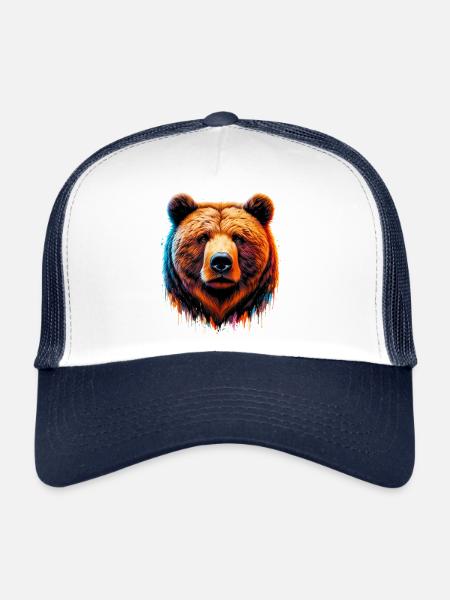 Ours - Casquette trucker  - blanc/marine - Devant