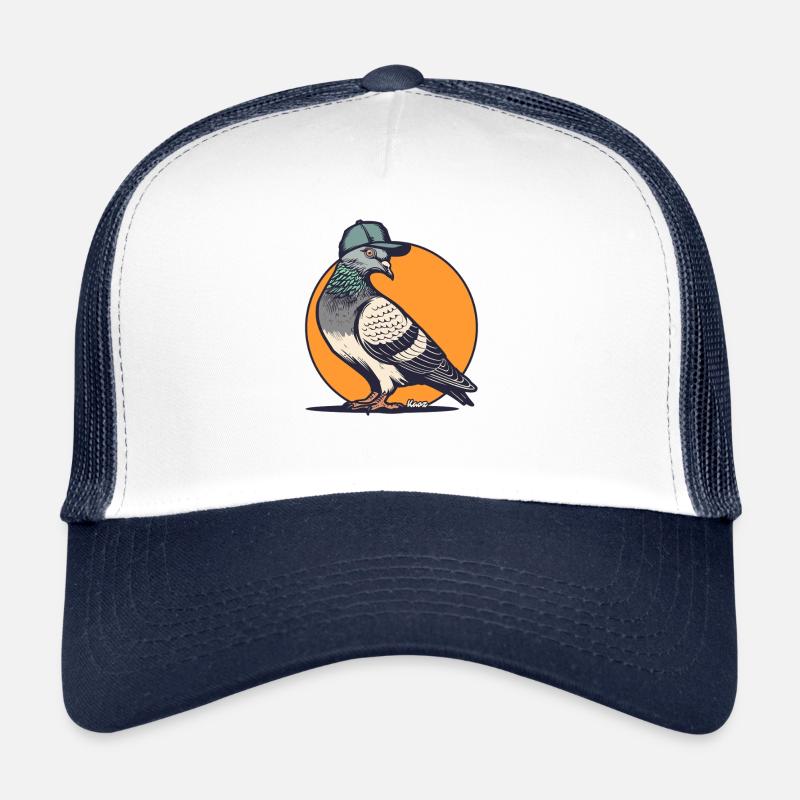 Colombe cool avec casquette de baseball dans le style de la rue Casquette trucker 