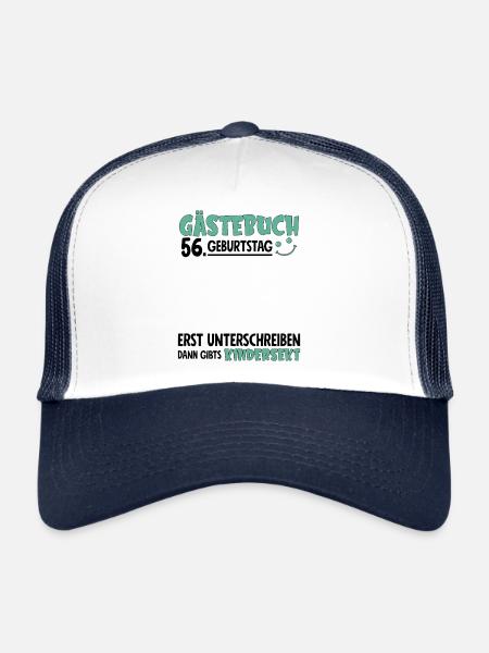 Livre d’or 56 Signe d’anniversaire pour enfants - Casquette trucker  - blanc/marine - Devant