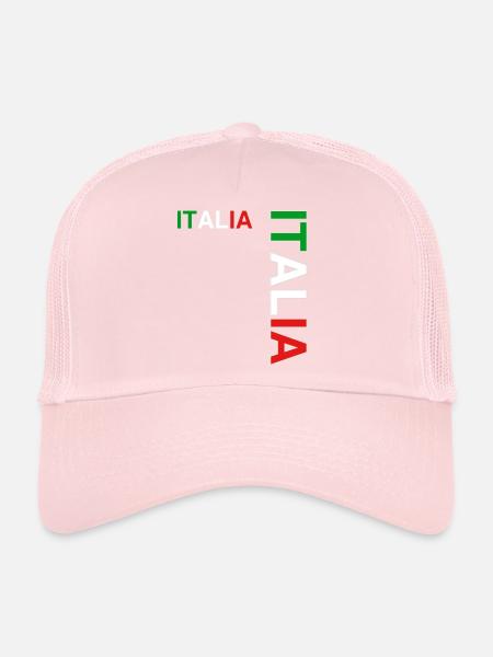 ITALIEN Team Fanfußball - Trucker Cap - Hellrosa - Vorne