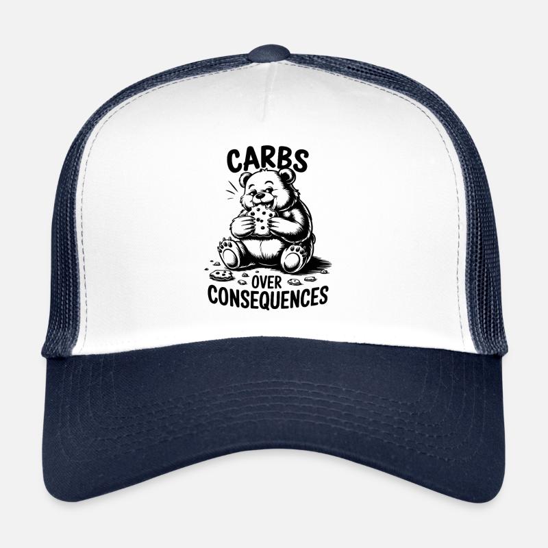Carbs on Consequences for Food Lover Humor Trucker Cap