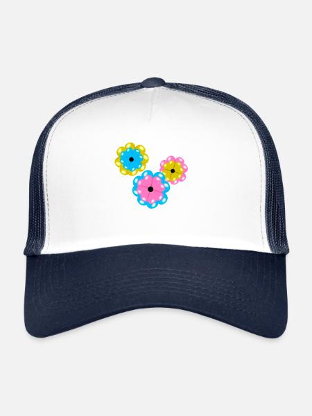 Fleurs Fleur Fleurs Printemps Été Été - Casquette trucker  - blanc/marine - Devant