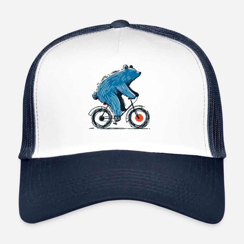 Aventure à vélo avec ours sur deux-roues Casquette trucker 