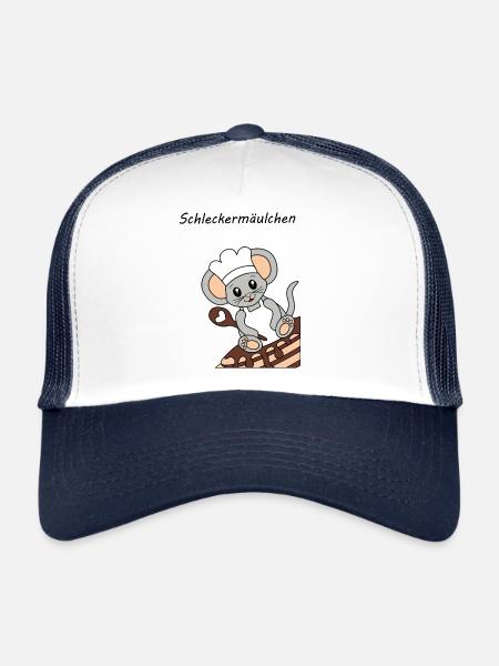 Gourmandise grande - Casquette trucker  - blanc/marine - Devant