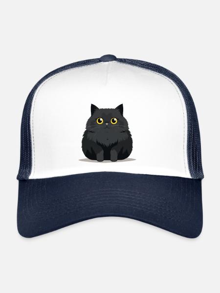 Chonky Cat - Cute Pet Sticker - Trucker Cap - white/navy - Front