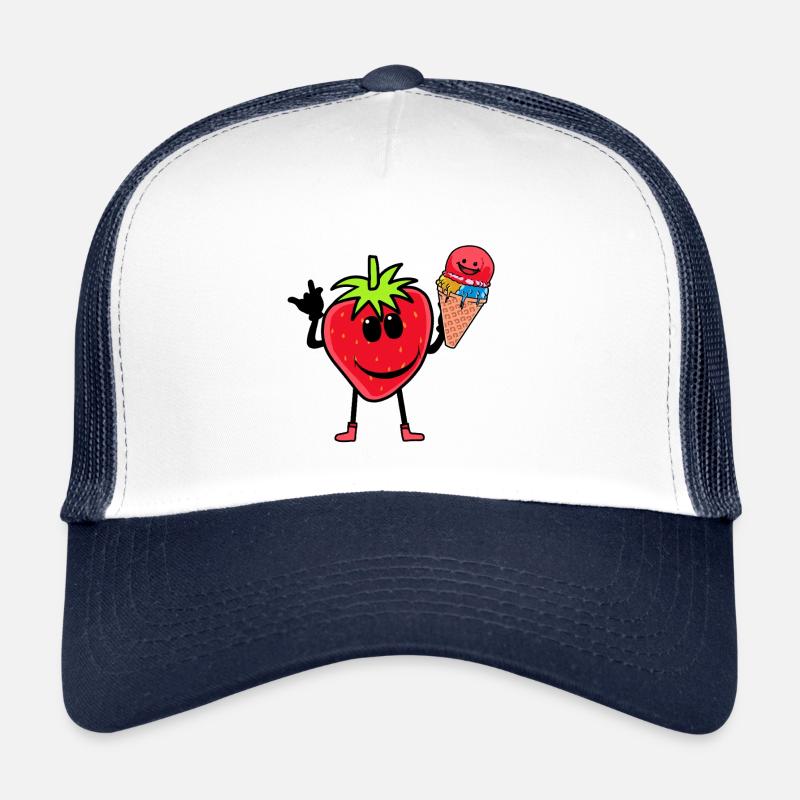 Erdbeerer Erdbeere Eis Eiscrem Eiskrem Kinder Trucker Cap