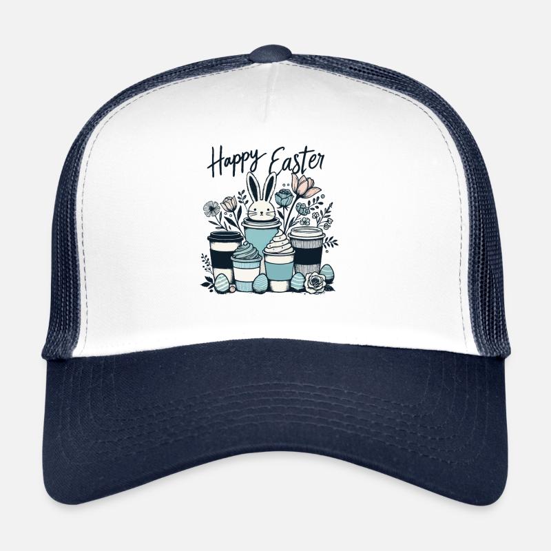 Amateurs de café de Pâques Café de lapin de Pâques Casquette trucker 