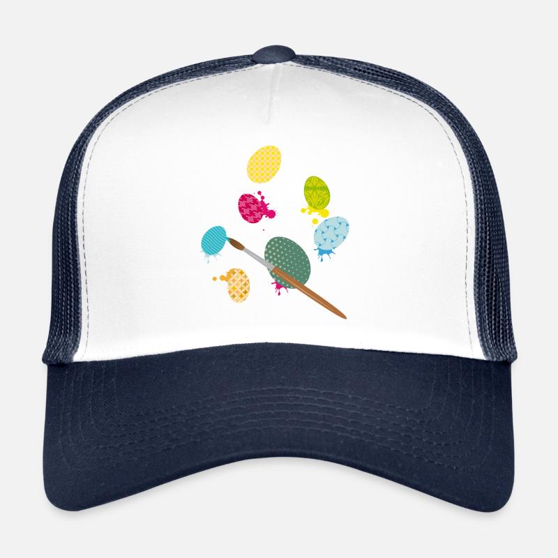 Oeufs de Pâques colorés - Conception de peinture créative avec pinceau Casquette trucker 