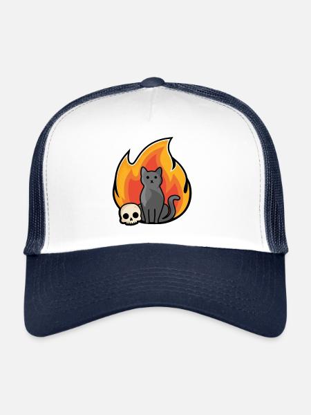 Ronronnement - Casquette trucker  - blanc/marine - Devant