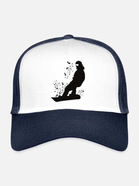 Snowboarder Snowboarding Snowboard - Trucker Cap - white/navy - Front