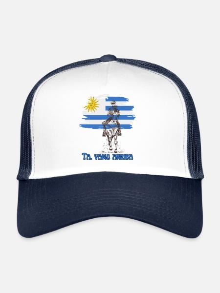 Nous montons - Casquette trucker  - blanc/marine - Devant