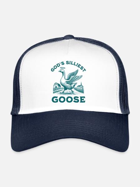 God's Silliest Goose Bird Funny Sarcastic Saying - Trucker Cap - white/navy - Front