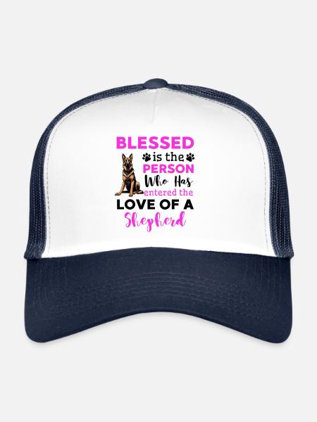 Proud German Shepherd Owner Saying - Trucker Cap - white/navy - Front