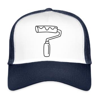 Paint roller for painters and varnishers - Trucker Cap - white/navy - Front
