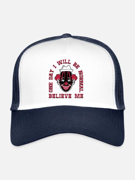 Clown veut être un artiste de cirque normal Idée cadeau - Casquette trucker  - blanc/marine - Devant
