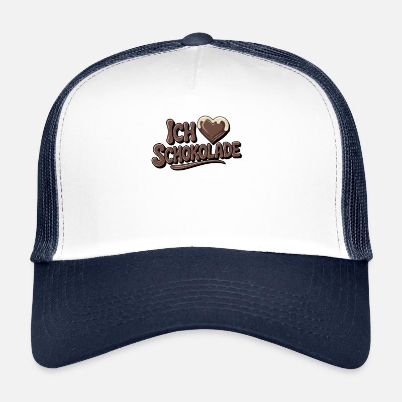 Schoki Ich Liebe Schokolade - Trucker Cap - Weiß/Navy