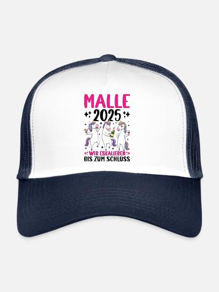 Malle 2025 We escalate to the end - Trucker Cap - white/navy - Front