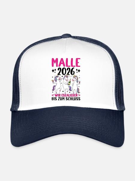 Malle 2026 We escalate to the end - Trucker Cap - white/navy - Front