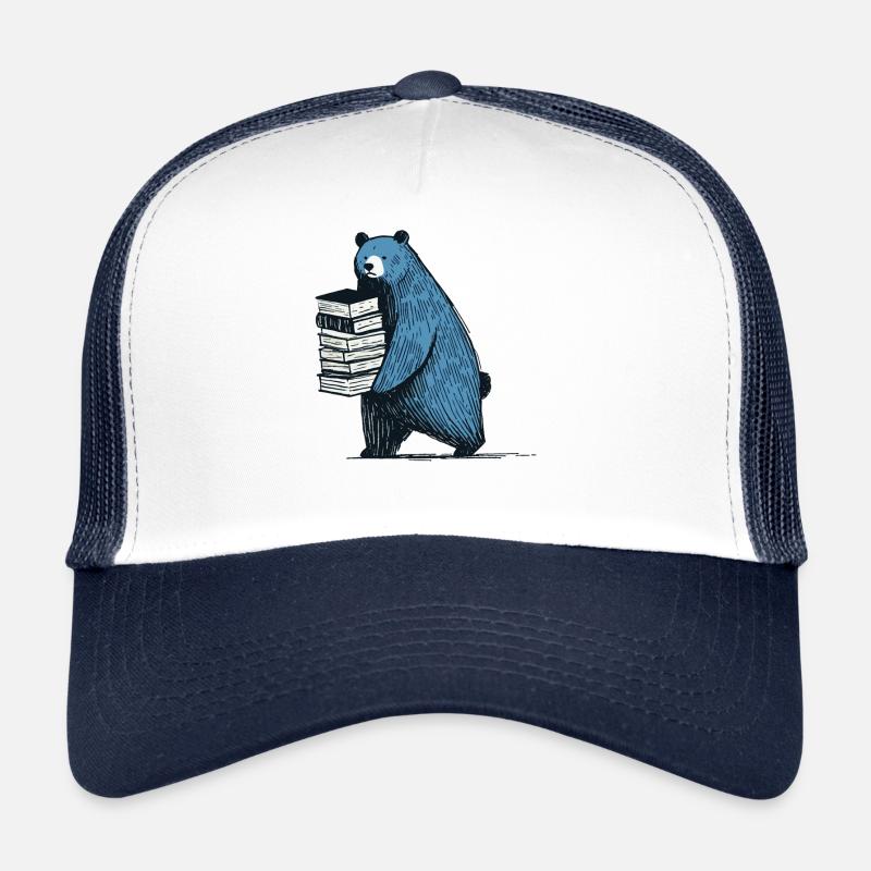 Bücher Leseratte Buchliebhaber Lustiges Buch - Trucker Cap - Weiß/Navy