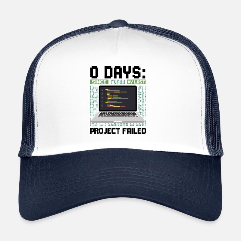 Techie 0 Days Since My Last Project Failed - Trucker Cap - Weiß/Navy