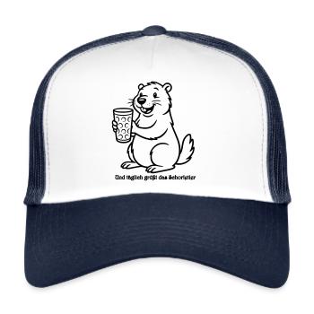 Täglich grüßt das Schorletier - Murmeltier - Trucker Cap - Weiß/Navy - Vorne