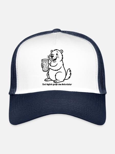 Täglich grüßt das Schorletier - Murmeltier - Trucker Cap - Weiß/Navy - Vorne