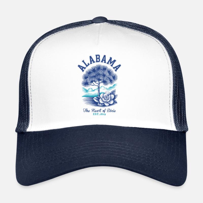 Alabama « Le cœur de Dixie » Fleur de camélia Casquette trucker 
