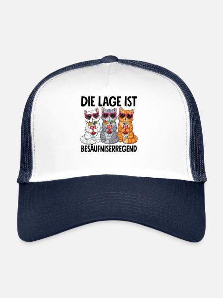 The situation is drunkenness - Trucker Cap - white/navy - Front