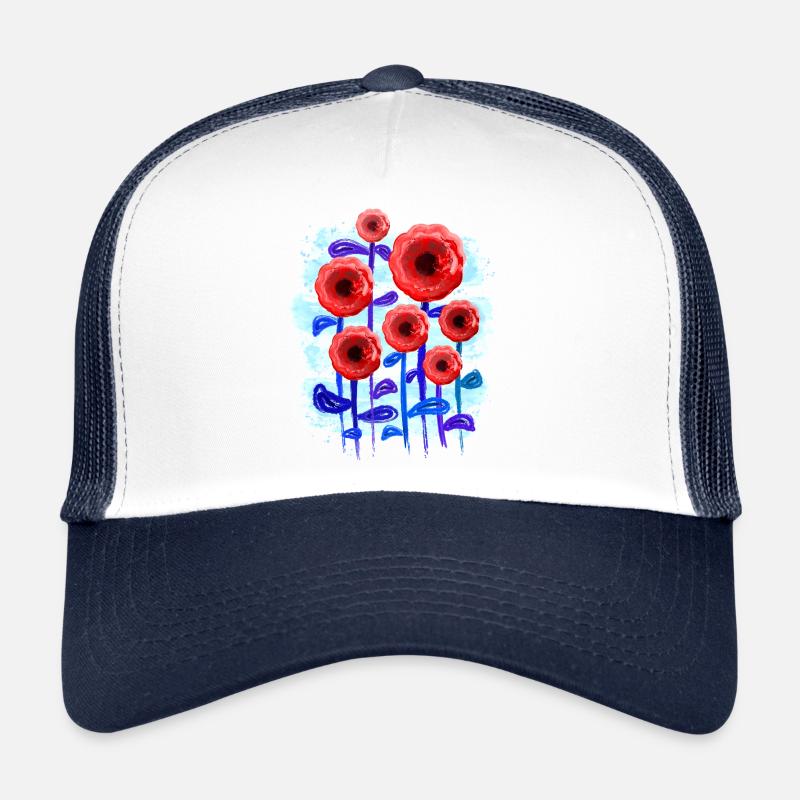 Rote Blumen (Wasserfarben) Trucker Cap