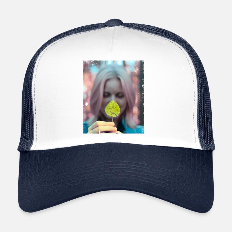 Nature-Inspired Leaf Portrait Design Trucker Cap